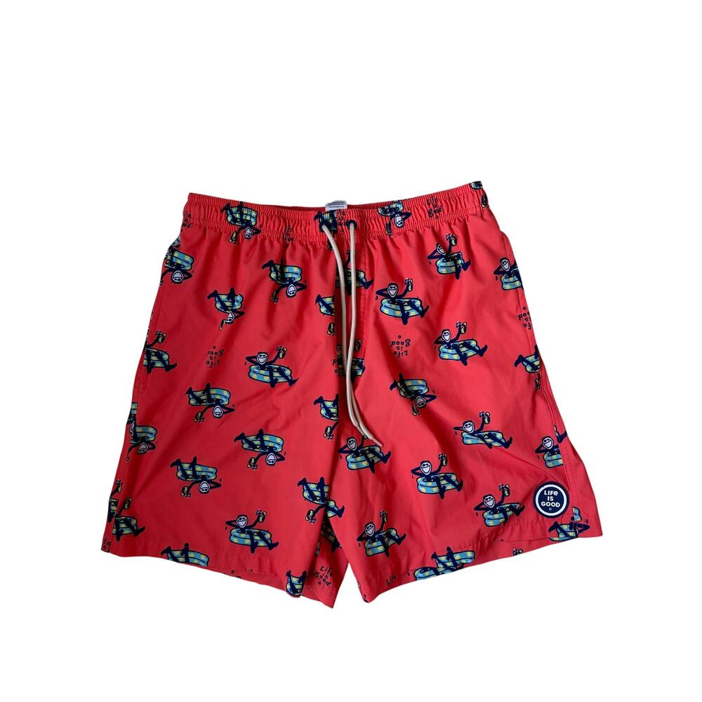 Life Is Good 6.5" Swim Trunks (Jake Pool Party Coral) - Medium